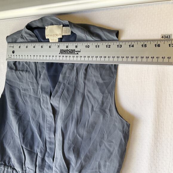 Cynthia Rowley Women Silk Dress US 4 Blue Shirt Dress Sleeveless Knee Length - Picture 3 of 10